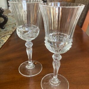 Royal Crystal Rock “Aurea” 7-3/8” wine glasses set of 2 Italy